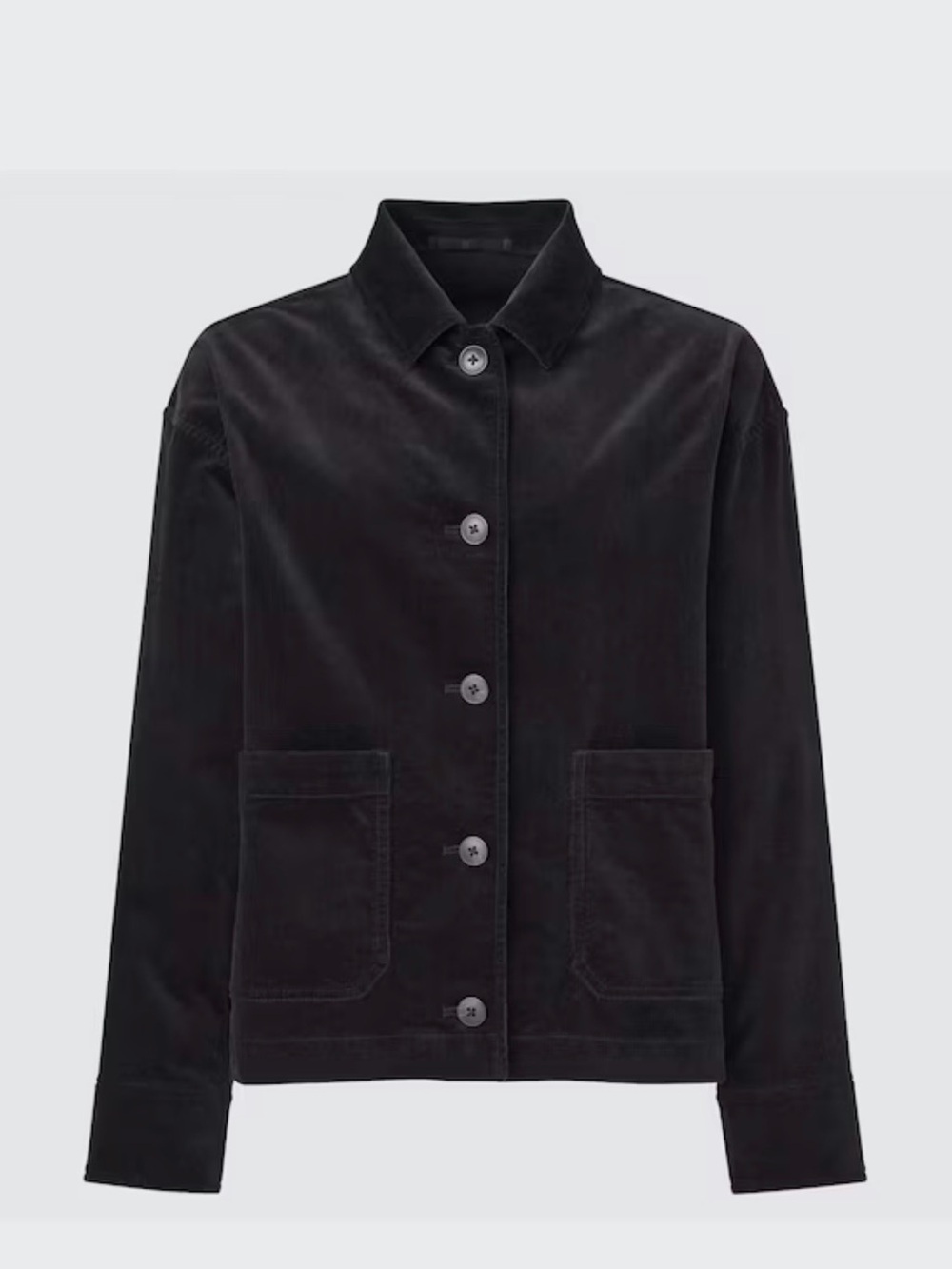 Uniqlo Women's Black Corduroy Button-Front Jacket